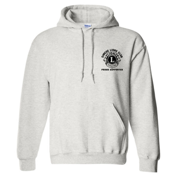 Unisex DryBlend® Hooded Sweatshirt Silk Screen Black Logo Thumbnail